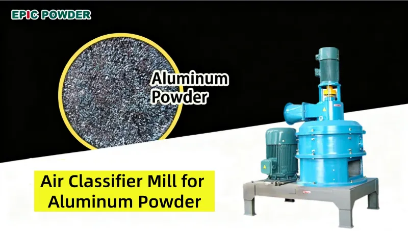 Air classifier mill for aluminum powder